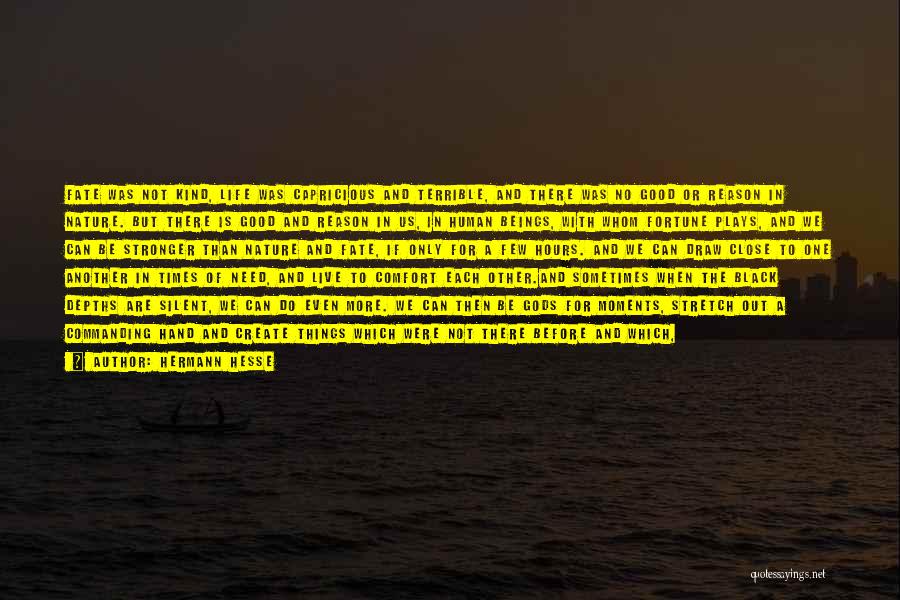 Hermann Hesse Quotes: Fate Was Not Kind, Life Was Capricious And Terrible, And There Was No Good Or Reason In Nature. But There