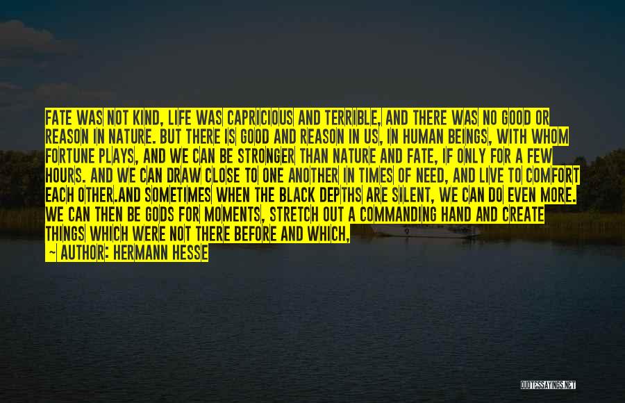 Hermann Hesse Quotes: Fate Was Not Kind, Life Was Capricious And Terrible, And There Was No Good Or Reason In Nature. But There