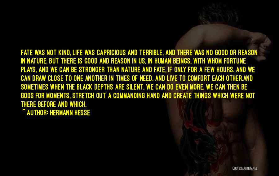 Hermann Hesse Quotes: Fate Was Not Kind, Life Was Capricious And Terrible, And There Was No Good Or Reason In Nature. But There