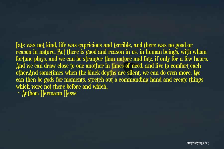 Hermann Hesse Quotes: Fate Was Not Kind, Life Was Capricious And Terrible, And There Was No Good Or Reason In Nature. But There