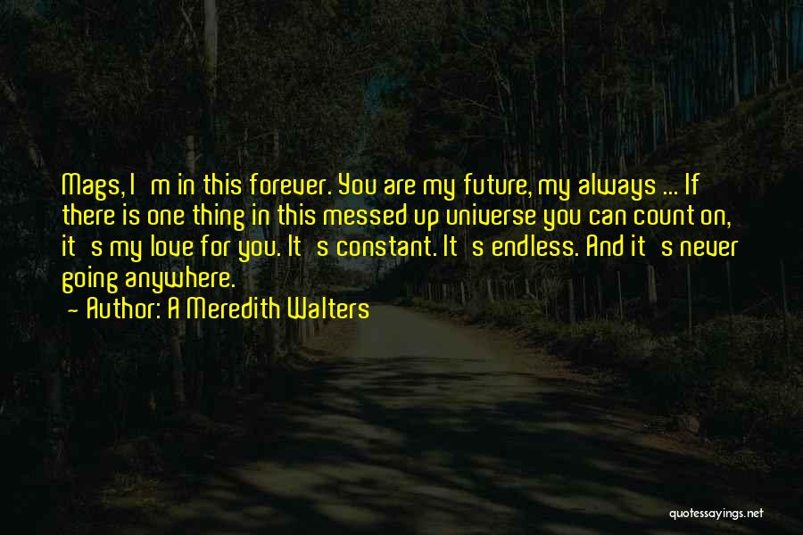 A Meredith Walters Quotes: Mags, I'm In This Forever. You Are My Future, My Always ... If There Is One Thing In This Messed