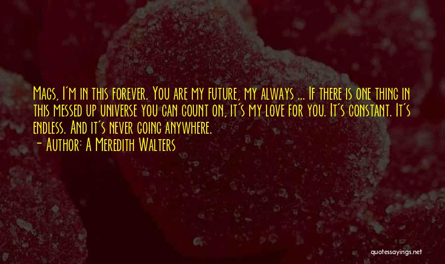 A Meredith Walters Quotes: Mags, I'm In This Forever. You Are My Future, My Always ... If There Is One Thing In This Messed