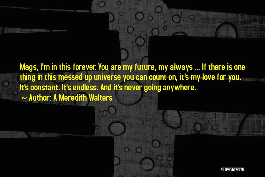A Meredith Walters Quotes: Mags, I'm In This Forever. You Are My Future, My Always ... If There Is One Thing In This Messed