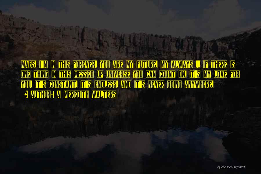 A Meredith Walters Quotes: Mags, I'm In This Forever. You Are My Future, My Always ... If There Is One Thing In This Messed