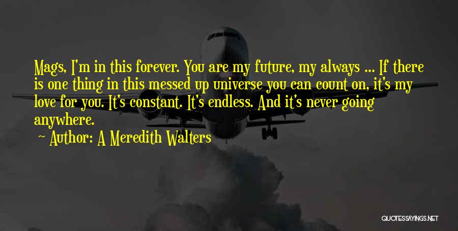 A Meredith Walters Quotes: Mags, I'm In This Forever. You Are My Future, My Always ... If There Is One Thing In This Messed