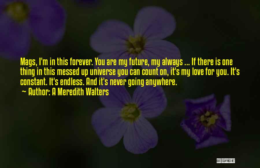 A Meredith Walters Quotes: Mags, I'm In This Forever. You Are My Future, My Always ... If There Is One Thing In This Messed