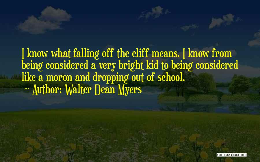 Walter Dean Myers Quotes: I Know What Falling Off The Cliff Means. I Know From Being Considered A Very Bright Kid To Being Considered