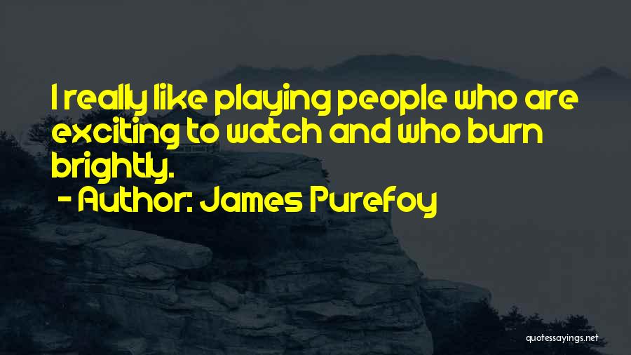 James Purefoy Quotes: I Really Like Playing People Who Are Exciting To Watch And Who Burn Brightly.