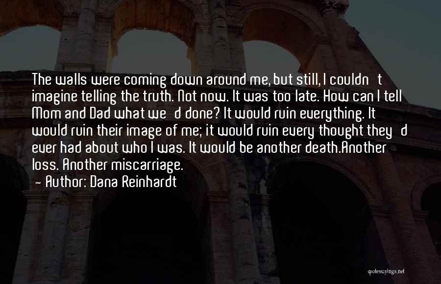 Dana Reinhardt Quotes: The Walls Were Coming Down Around Me, But Still, I Couldn't Imagine Telling The Truth. Not Now. It Was Too