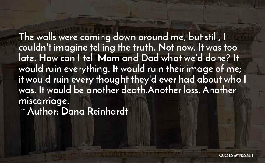 Dana Reinhardt Quotes: The Walls Were Coming Down Around Me, But Still, I Couldn't Imagine Telling The Truth. Not Now. It Was Too