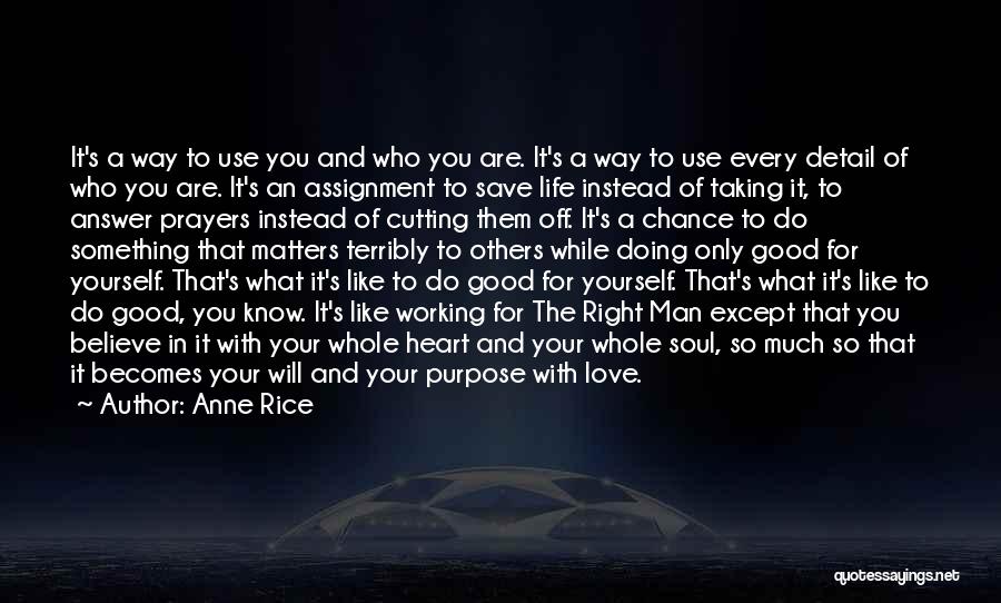 Anne Rice Quotes: It's A Way To Use You And Who You Are. It's A Way To Use Every Detail Of Who You