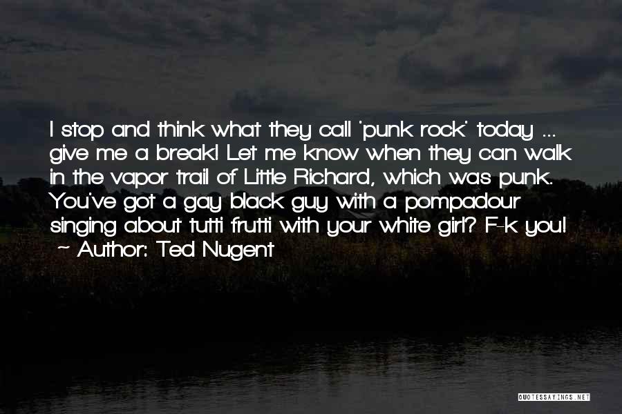 Ted Nugent Quotes: I Stop And Think What They Call 'punk Rock' Today ... Give Me A Break! Let Me Know When They