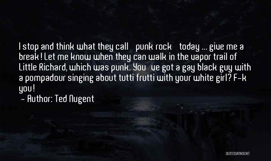 Ted Nugent Quotes: I Stop And Think What They Call 'punk Rock' Today ... Give Me A Break! Let Me Know When They