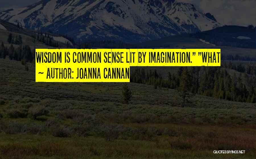 Joanna Cannan Quotes: Wisdom Is Common Sense Lit By Imagination. What