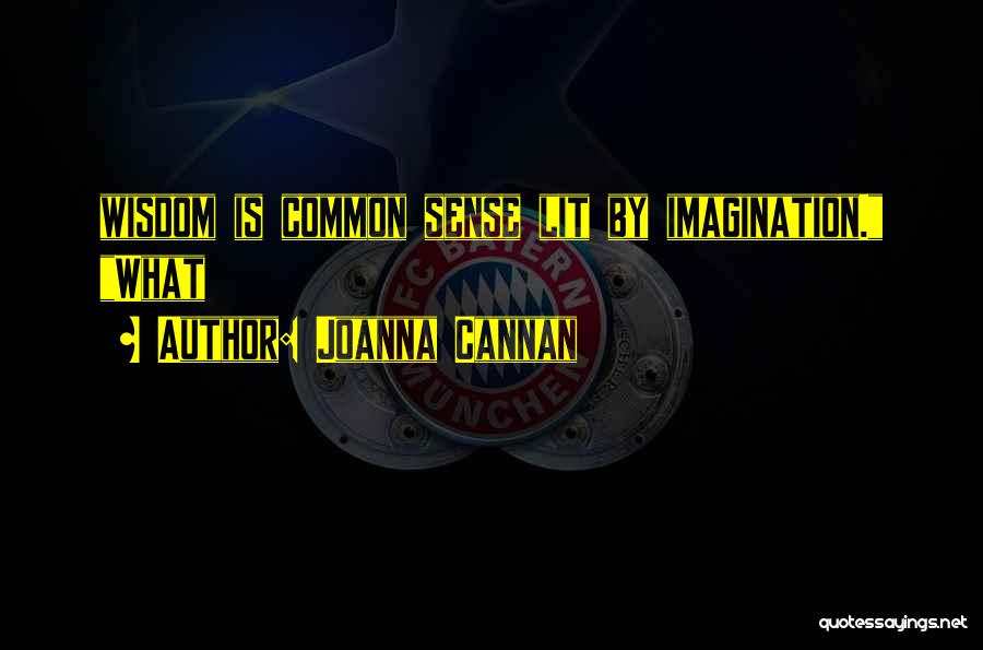 Joanna Cannan Quotes: Wisdom Is Common Sense Lit By Imagination. What