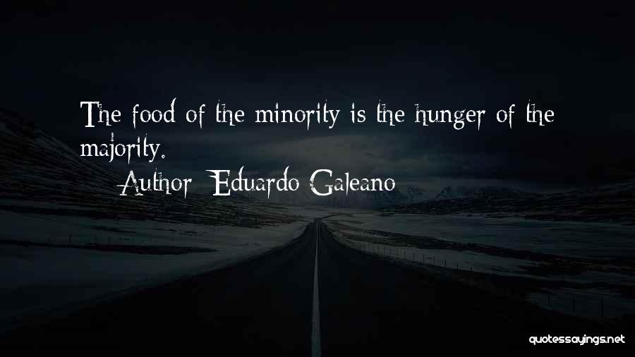 Eduardo Galeano Quotes: The Food Of The Minority Is The Hunger Of The Majority.