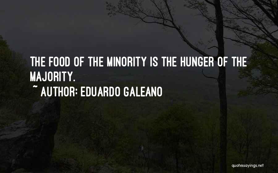 Eduardo Galeano Quotes: The Food Of The Minority Is The Hunger Of The Majority.