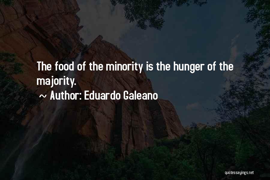 Eduardo Galeano Quotes: The Food Of The Minority Is The Hunger Of The Majority.