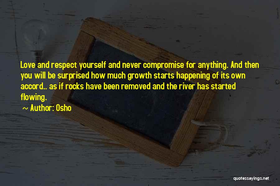 Osho Quotes: Love And Respect Yourself And Never Compromise For Anything. And Then You Will Be Surprised How Much Growth Starts Happening