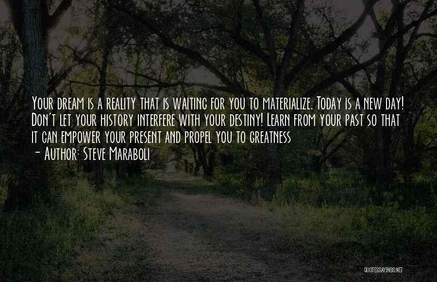 Steve Maraboli Quotes: Your Dream Is A Reality That Is Waiting For You To Materialize. Today Is A New Day! Don't Let Your