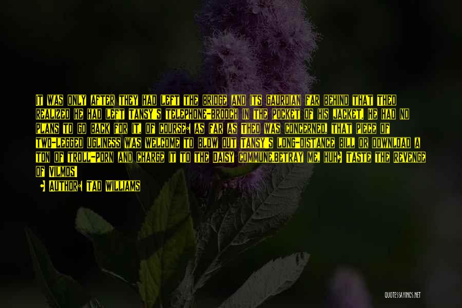 Tad Williams Quotes: It Was Only After They Had Left The Bridge And Its Gaurdian Far Behind That Theo Realized He Had Left