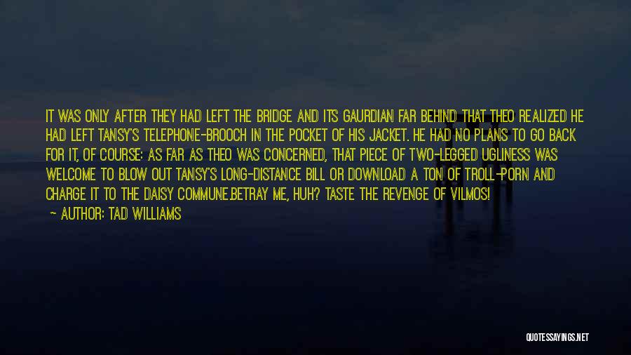 Tad Williams Quotes: It Was Only After They Had Left The Bridge And Its Gaurdian Far Behind That Theo Realized He Had Left