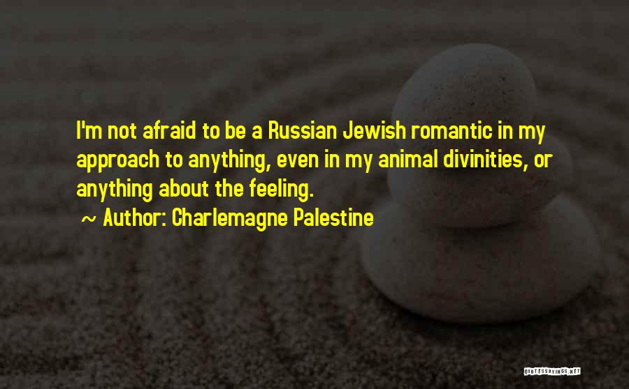 Charlemagne Palestine Quotes: I'm Not Afraid To Be A Russian Jewish Romantic In My Approach To Anything, Even In My Animal Divinities, Or