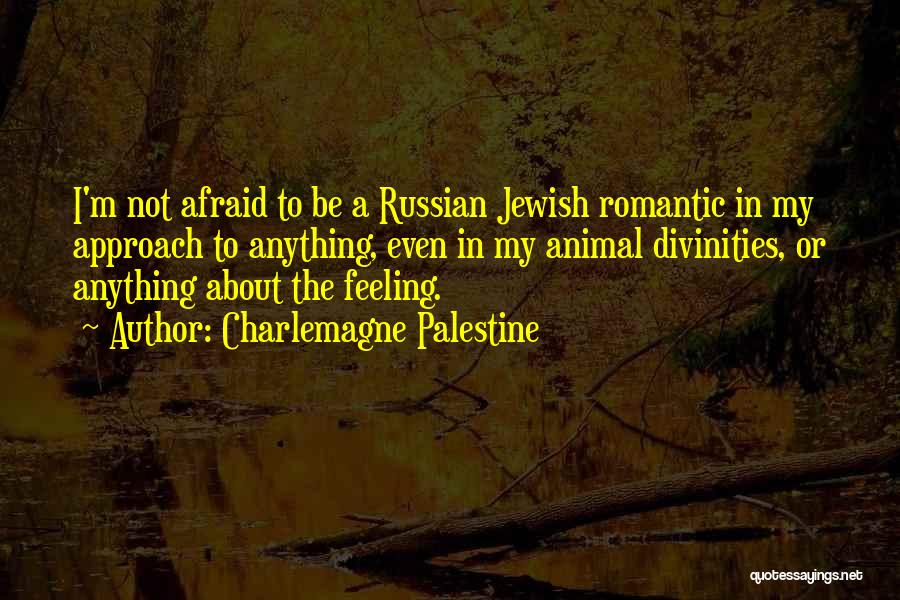 Charlemagne Palestine Quotes: I'm Not Afraid To Be A Russian Jewish Romantic In My Approach To Anything, Even In My Animal Divinities, Or