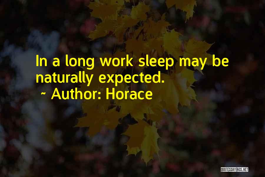 Horace Quotes: In A Long Work Sleep May Be Naturally Expected.