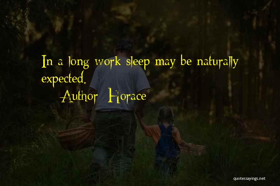 Horace Quotes: In A Long Work Sleep May Be Naturally Expected.