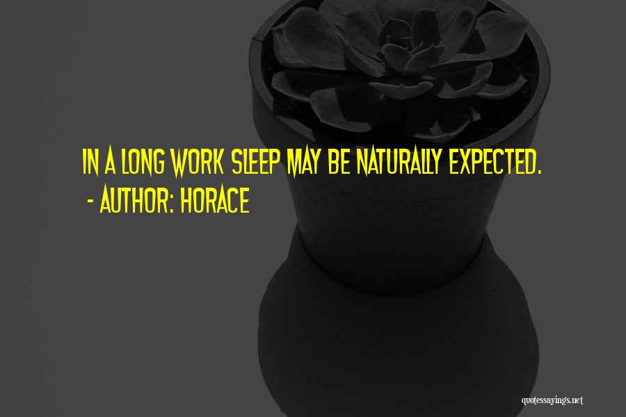 Horace Quotes: In A Long Work Sleep May Be Naturally Expected.