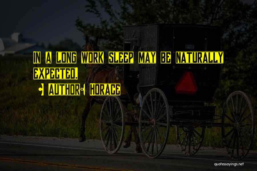 Horace Quotes: In A Long Work Sleep May Be Naturally Expected.