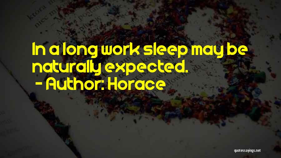 Horace Quotes: In A Long Work Sleep May Be Naturally Expected.