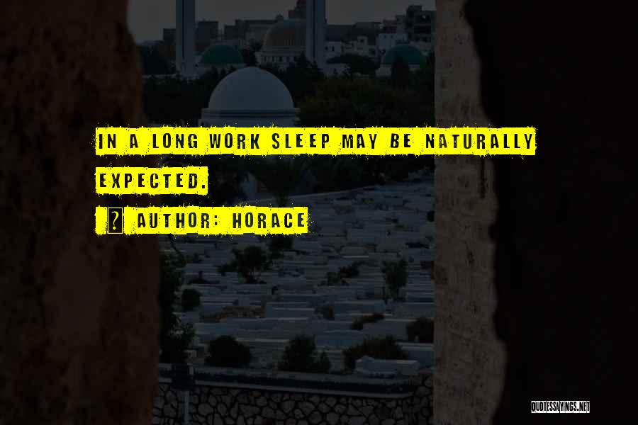 Horace Quotes: In A Long Work Sleep May Be Naturally Expected.