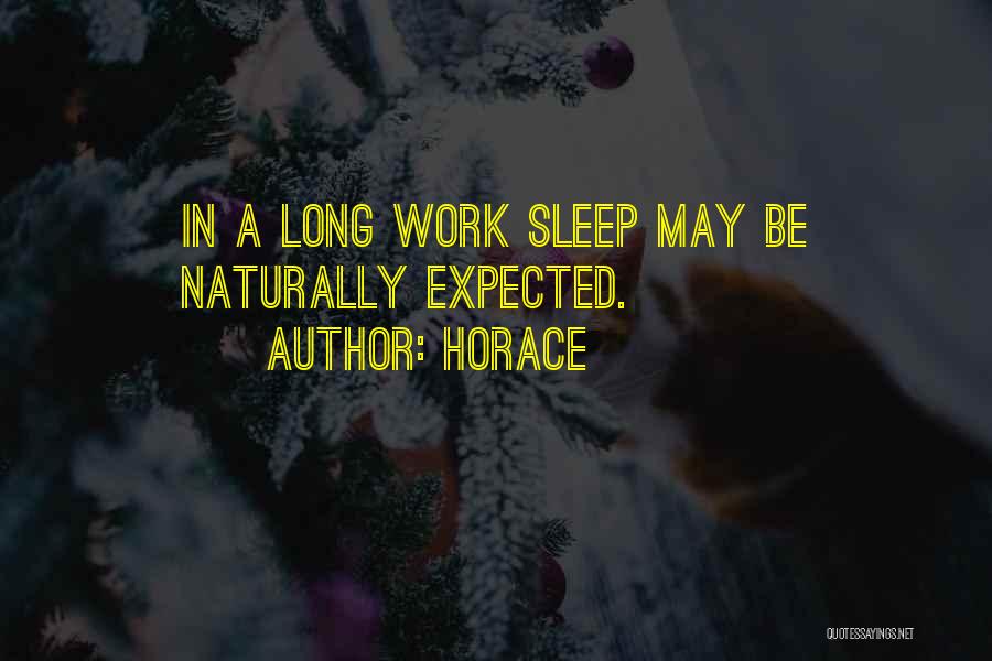 Horace Quotes: In A Long Work Sleep May Be Naturally Expected.