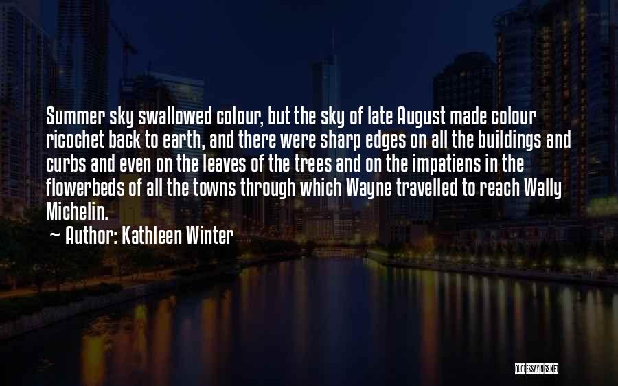 Kathleen Winter Quotes: Summer Sky Swallowed Colour, But The Sky Of Late August Made Colour Ricochet Back To Earth, And There Were Sharp