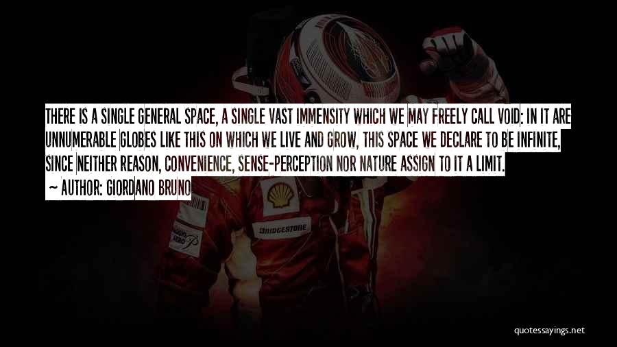 Giordano Bruno Quotes: There Is A Single General Space, A Single Vast Immensity Which We May Freely Call Void: In It Are Unnumerable