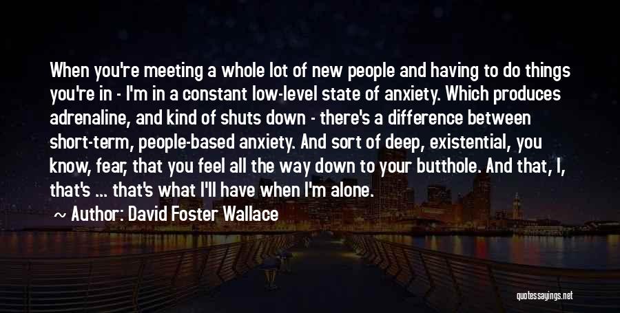 David Foster Wallace Quotes: When You're Meeting A Whole Lot Of New People And Having To Do Things You're In - I'm In A