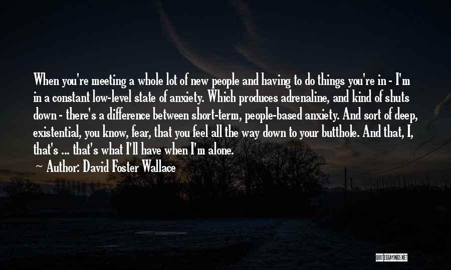 David Foster Wallace Quotes: When You're Meeting A Whole Lot Of New People And Having To Do Things You're In - I'm In A