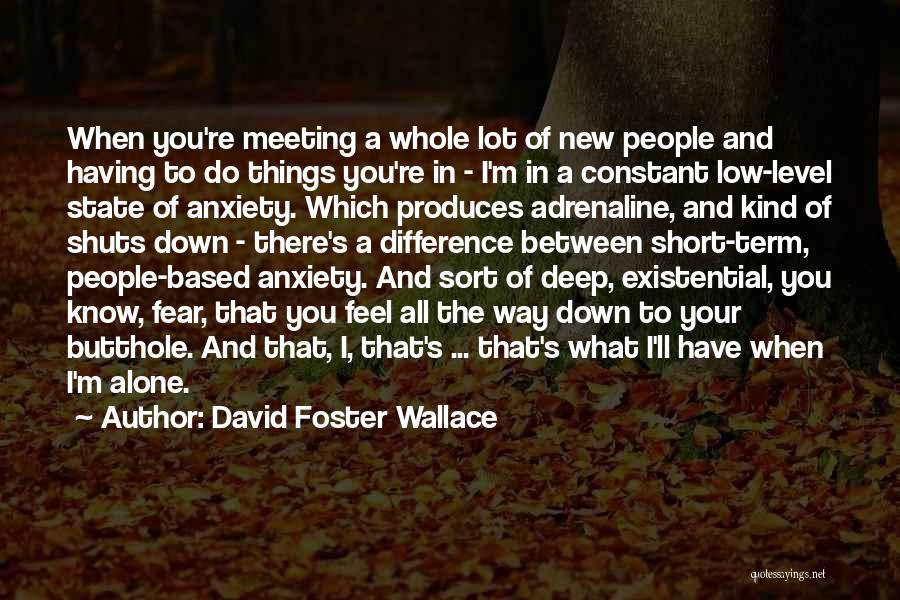 David Foster Wallace Quotes: When You're Meeting A Whole Lot Of New People And Having To Do Things You're In - I'm In A