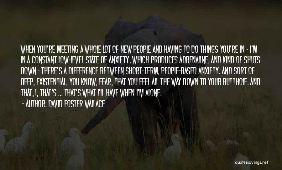 David Foster Wallace Quotes: When You're Meeting A Whole Lot Of New People And Having To Do Things You're In - I'm In A