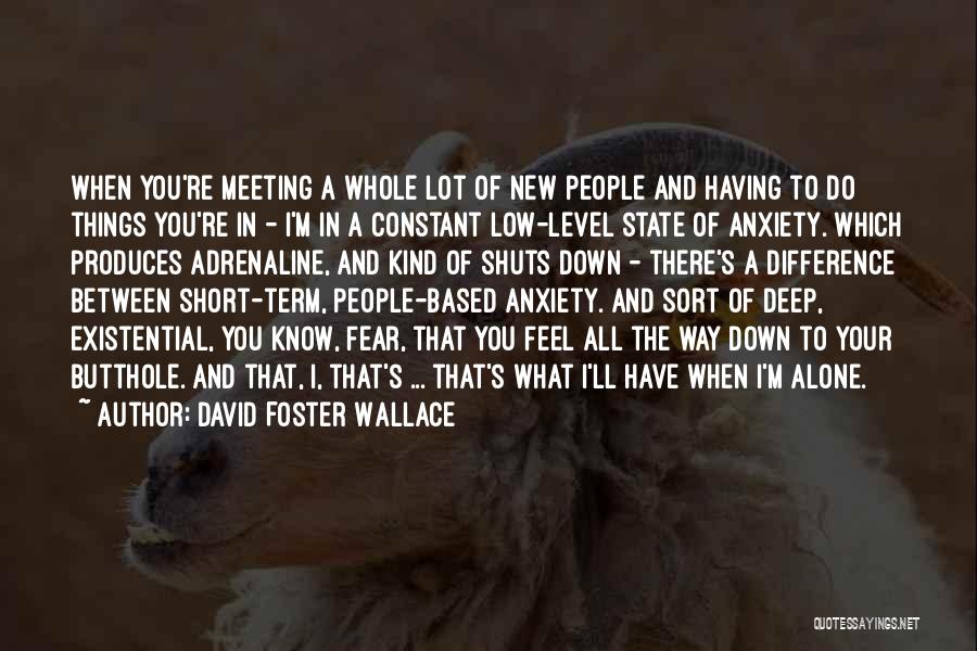 David Foster Wallace Quotes: When You're Meeting A Whole Lot Of New People And Having To Do Things You're In - I'm In A