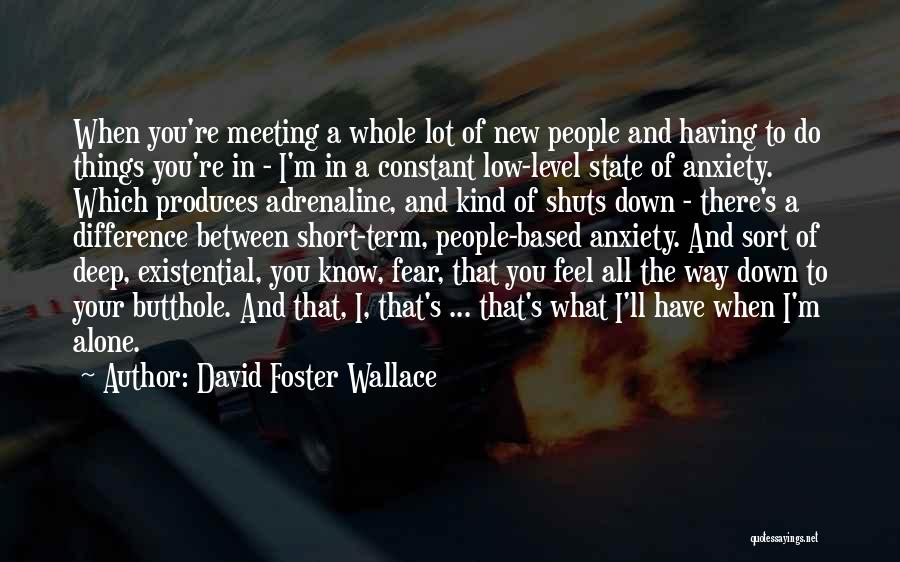 David Foster Wallace Quotes: When You're Meeting A Whole Lot Of New People And Having To Do Things You're In - I'm In A