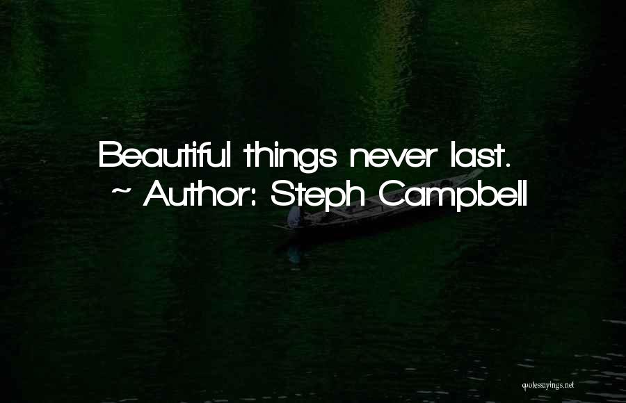 Steph Campbell Quotes: Beautiful Things Never Last.