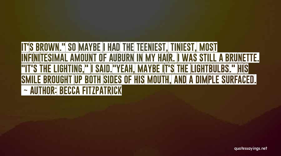 Becca Fitzpatrick Quotes: It's Brown. So Maybe I Had The Teeniest, Tiniest, Most Infinitesimal Amount Of Auburn In My Hair. I Was Still