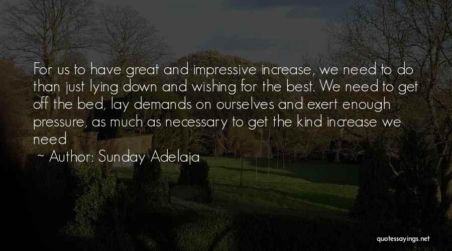 Sunday Adelaja Quotes: For Us To Have Great And Impressive Increase, We Need To Do Than Just Lying Down And Wishing For The