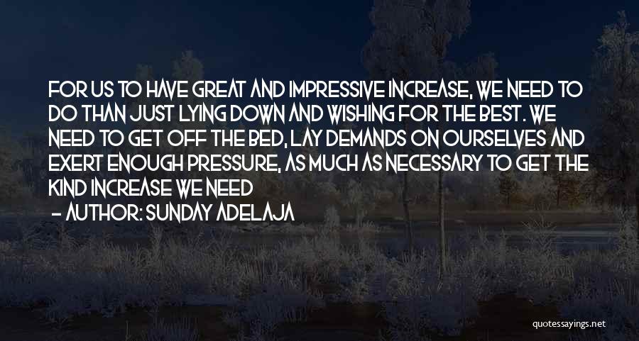 Sunday Adelaja Quotes: For Us To Have Great And Impressive Increase, We Need To Do Than Just Lying Down And Wishing For The