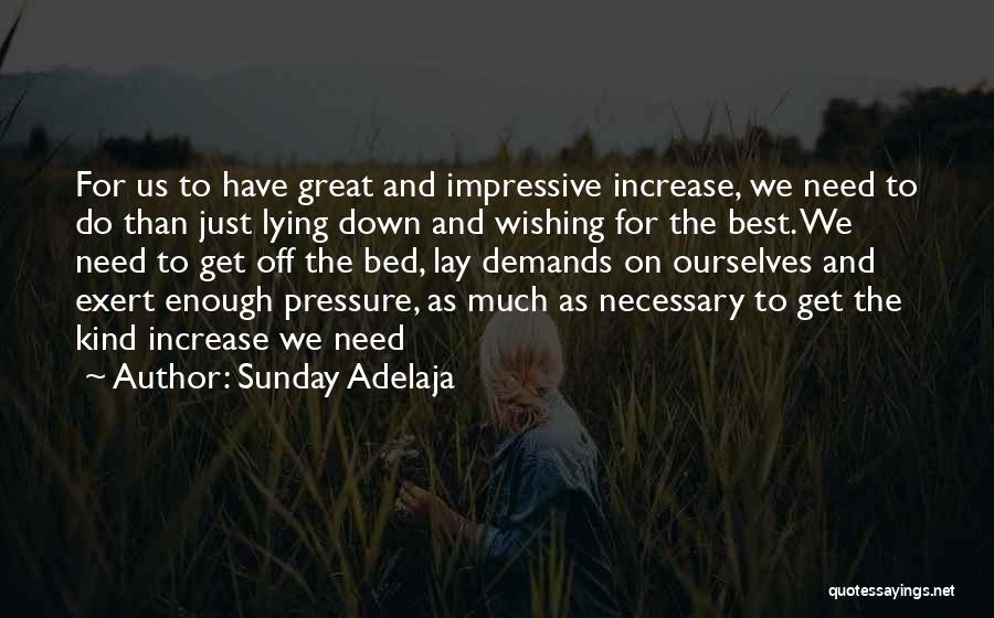 Sunday Adelaja Quotes: For Us To Have Great And Impressive Increase, We Need To Do Than Just Lying Down And Wishing For The