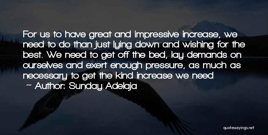 Sunday Adelaja Quotes: For Us To Have Great And Impressive Increase, We Need To Do Than Just Lying Down And Wishing For The