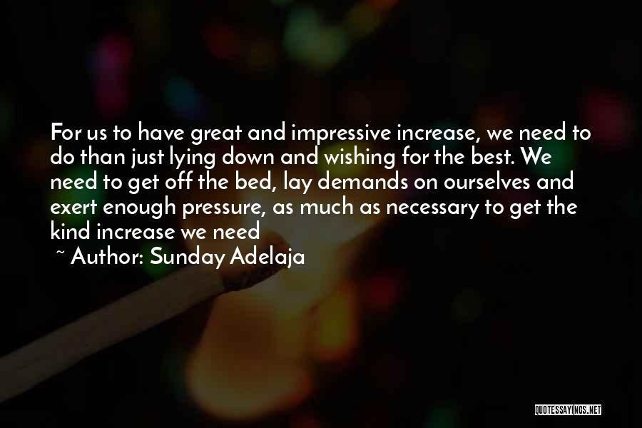 Sunday Adelaja Quotes: For Us To Have Great And Impressive Increase, We Need To Do Than Just Lying Down And Wishing For The